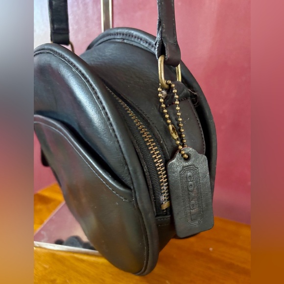 Vintage 80s 90s Coach Chester Canteen style Purse Bag black Leather Made in USA - Picture 3 of 11